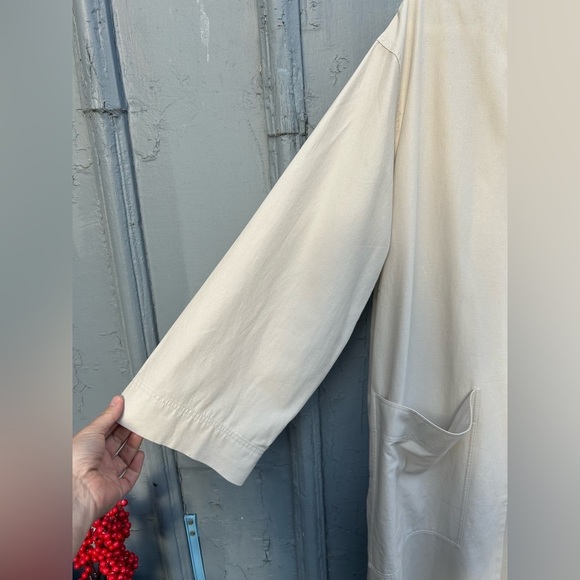 COS Organic Cotton Collarless Coat, Small - Picture 7 of 11